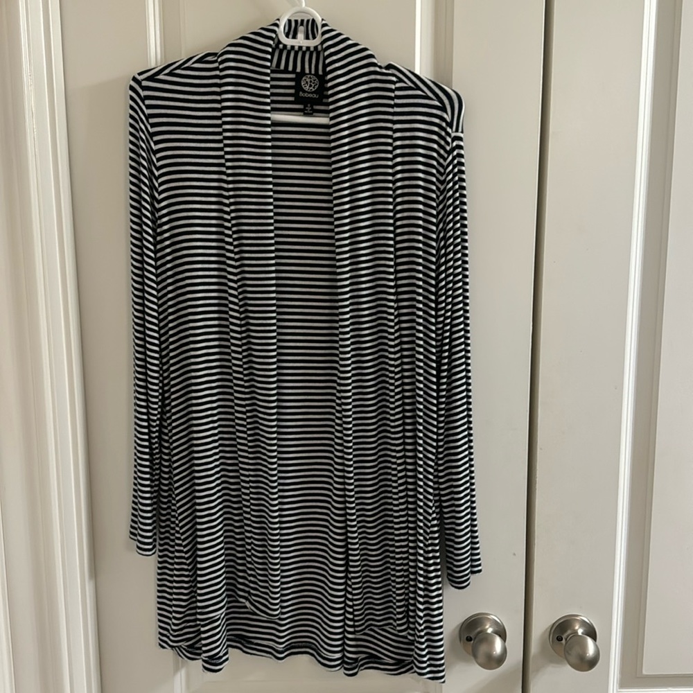 Bobeau Striped Cardigan